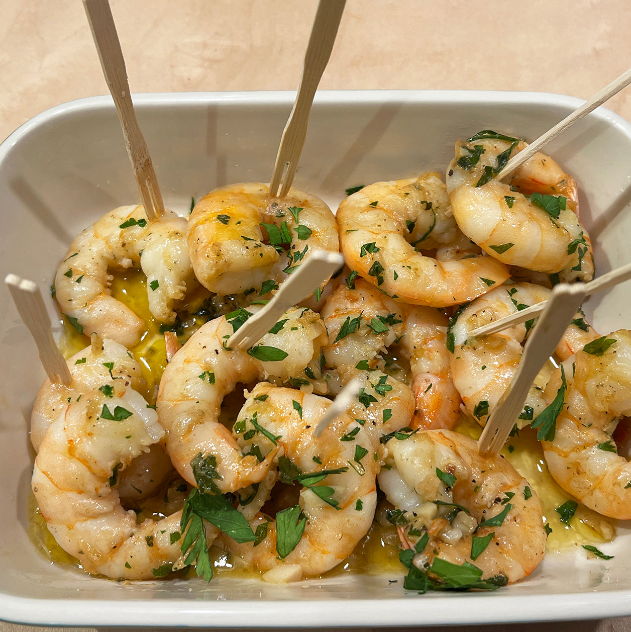 Sauteed shrimp Provencal style